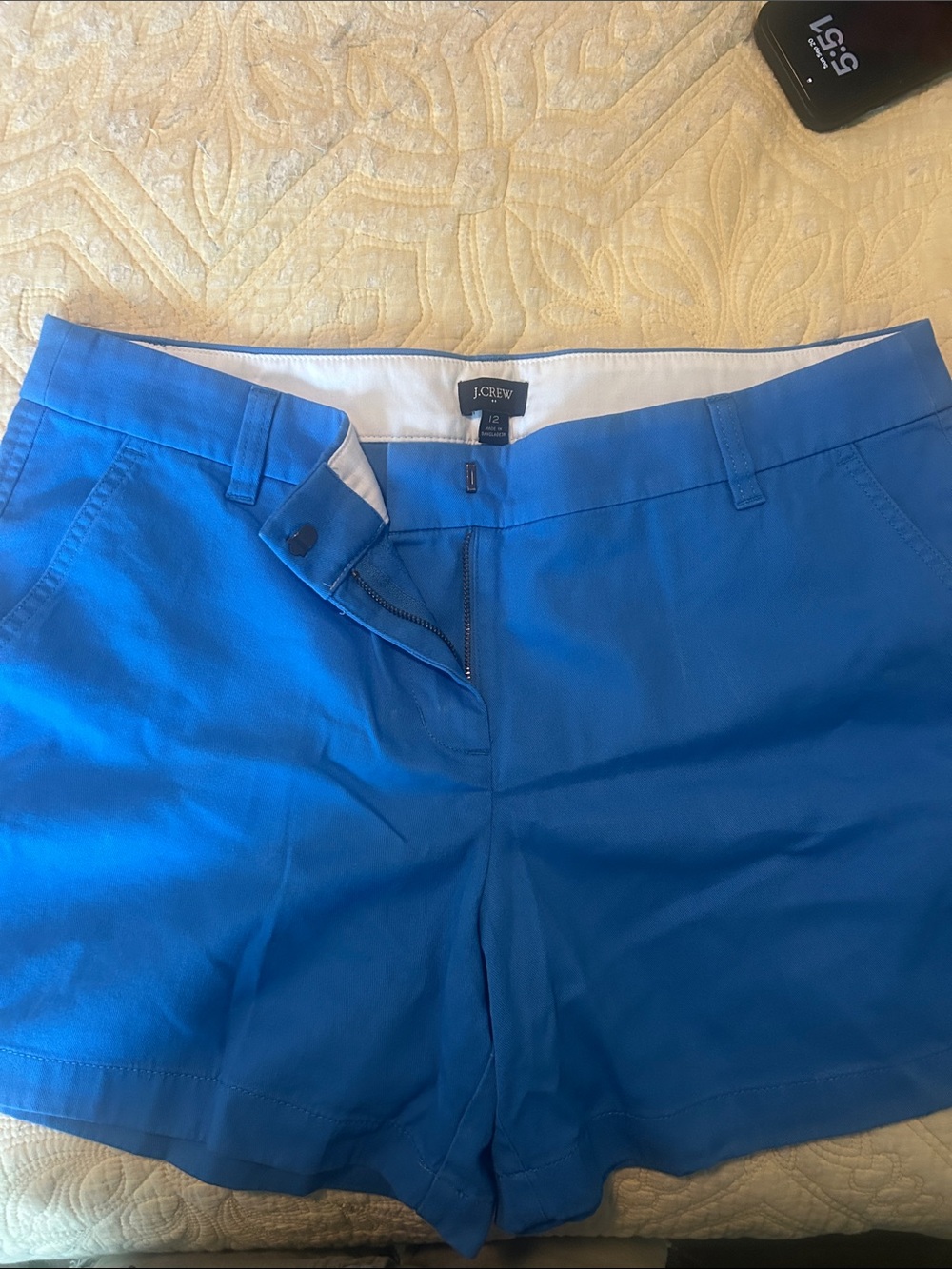 J. Crew Women's Bright Blue Tailored Chino Shorts